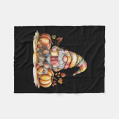Autumn Gnome Reading Book With Pumpkins Fall Tank  Fleece Deken (Voorkant (Horizontaal))