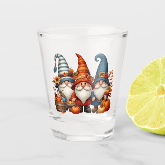 Autumn Gnomes Shot Glass Shot Glas (Voorkant)