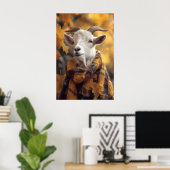 Autumn Goat Art Print, Rustic Fall Poster (Thuiskantoor)