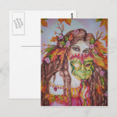 Autumn Goddess Harvest Moon Masquerade Briefkaart (Voorkant / Achterkant)