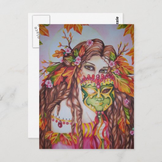 Autumn Goddess Harvest Moon Masquerade Briefkaart (Voorkant / Achterkant)