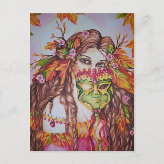Autumn Goddess Harvest Moon Masquerade Briefkaart (Voorkant)