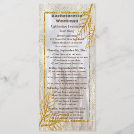 Autumn Gold Chestnut Leaves Bachelorette Weekend Menu