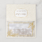 Autumn Gold Chestnut Leaves Table number Plaatskaartje (Buitenkant ongevouwen)