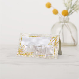 Autumn Gold Chestnut Leaves Table number Plaatskaartje