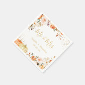 Autumn Gold Floral Mr. en Mrs Wedding Napkins Servet (Hoek)