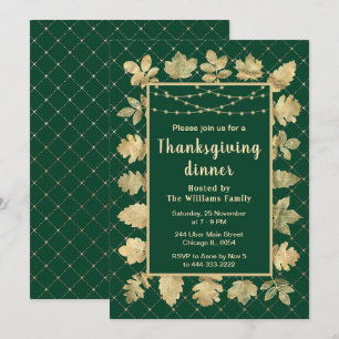 Autumn Gold laat Thanksgiving Dinner Green Kaart