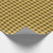 Autumn Golden Brown Gingham Cadeaupapier (Hoek)