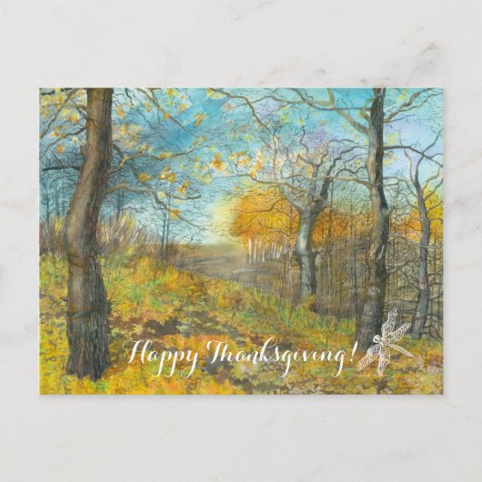 Autumn golden in een waterverf voor het schilderen briefkaart (Voorkant)