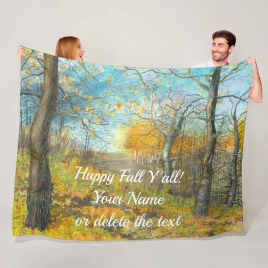 Autumn golden in een waterverf voor het schilderen fleece deken (In situ)