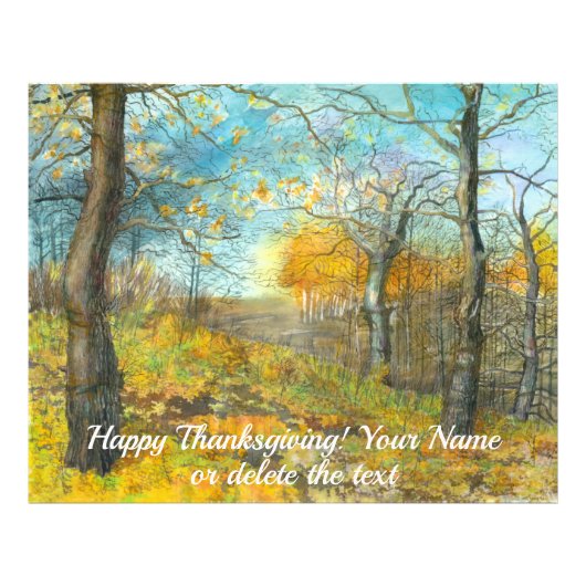 Autumn golden in een waterverf voor het schilderen foto afdruk (Voorkant)