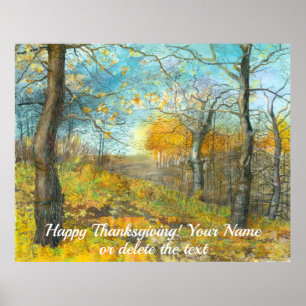 Autumn golden in een waterverf voor het schilderen poster