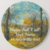 Autumn golden in een waterverf voor het schilderen ronde button 6,0 cm (Voorkant)