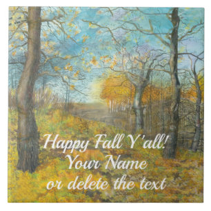 Autumn golden in een waterverf voor het schilderen tegeltje