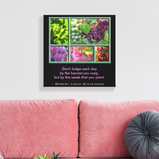 Autumn Grape Collage met Harvest Quote Canvas Afdruk (Insitu (Woonkamer))