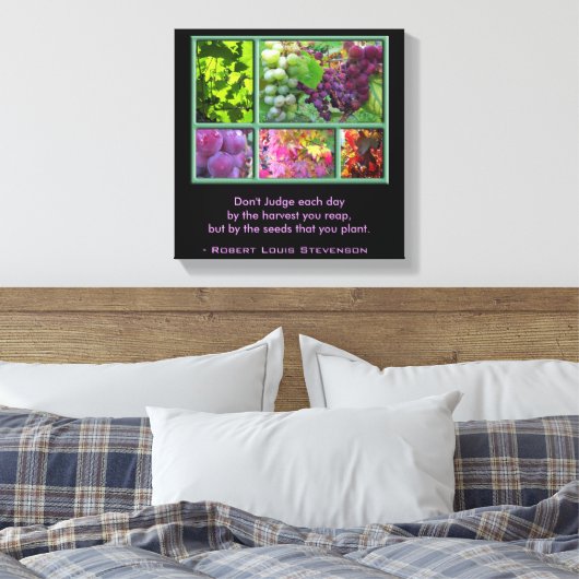 Autumn Grape Collage met Harvest Quote Canvas Afdruk (Insitu (Slaapkamer))