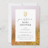 Autumn Grass Meadow Elegant Fall Baby Shower Kaart (Voorkant)