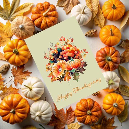 Autumn Gratitude, Thanksgiving invitation Kaart