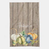 Autumn Green Sinaasappel Pumpkin Waterverf Lt Wood Theedoek (Verticaal)