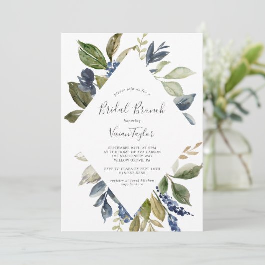 Autumn Greenery Bridal Brunch Kaart (Staand voorkant)