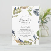 Autumn Greenery Brunch en Bubble Vrijgezellenfeest Kaart (Staand voorkant)