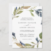 Autumn Greenery Formal Wedding Kaart (Voorkant)
