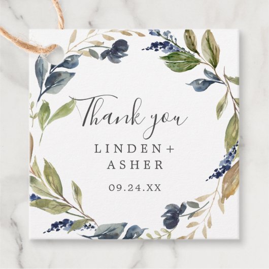 Autumn Greenery Hartelijk dank Bedankjes Labels (Voorkant)