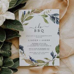 Autumn Greenery I Do BBQ Engagement Party Kaart