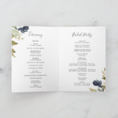 Autumn Greenery | Navy Folded Wedding Programma (Binnen)