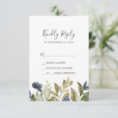 Autumn Greenery Simple RSVP-kaart RSVP Kaartje (Staand voorkant)