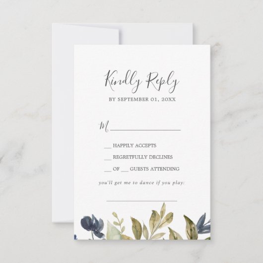 Autumn Greenery Song Request RSVP Card (Voorkant)