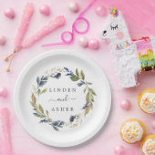 Autumn Greenery Wedding Cake Papieren Bordje (Feest)