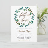 Autumn Greenery Wreath Herfst in Love Vrijgezellen Kaart (Staand voorkant)