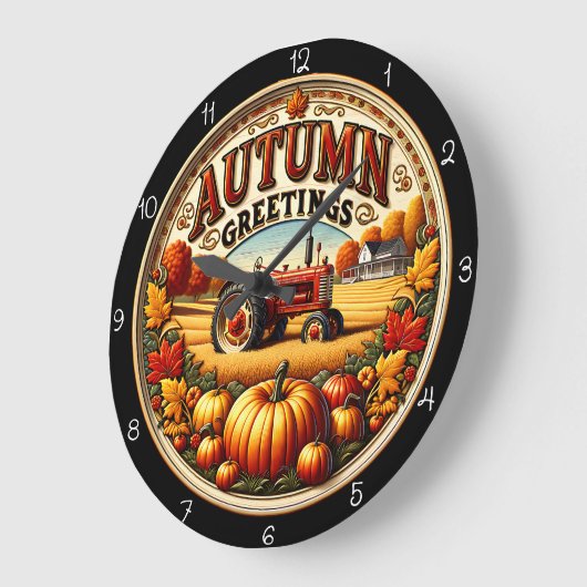 Autumn Greetings Tractor  Grote Klok (Hoek)