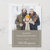 Autumn Grey Happy Thanksgiving Feestdagenkaart (Voorkant)