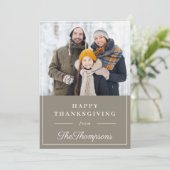 Autumn Grey Happy Thanksgiving Feestdagenkaart (Staand voorkant)