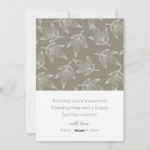 Autumn Grey Happy Thanksgiving Feestdagenkaart (Achterkant)