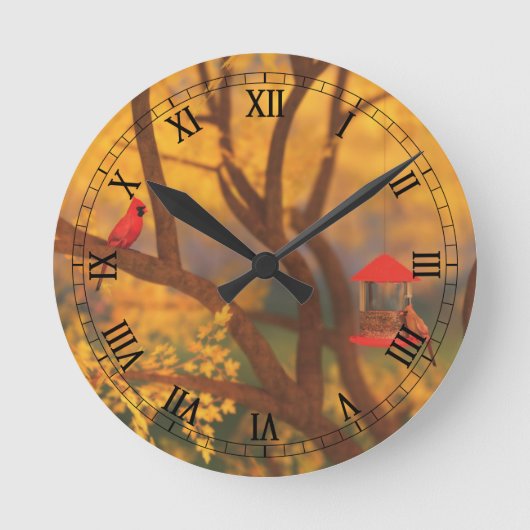 Autumn Guardian Clock Ronde Klok (Voorkant)