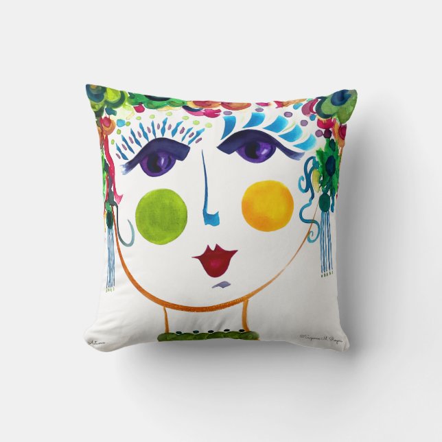 Autumn - Gypsy Garden Girl Cotton Pillow Kussen (Voorkant)