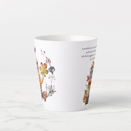Autumn Gypsy Wildflower | Illustratie Waterverf Latte Mok (Voorkant)