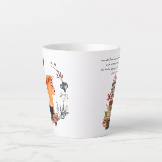 Autumn Gypsy Wildflower | Illustratie Waterverf Latte Mok (Voorkant)