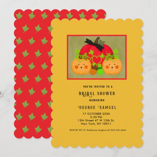 Autumn Halloween Best Bridal Shower Kaart (Voorkant / Achterkant)