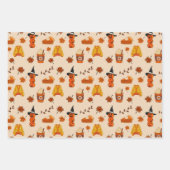 Autumn & Halloween Cozy Pattern Inpakpapier Vel (Voorkant)