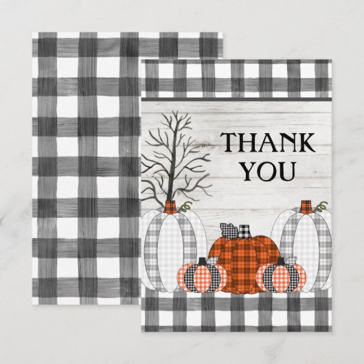 Autumn Halloween Pumpkin Hartelijk dank Bedankkaart (Voorkant / Achterkant)