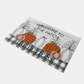 Autumn Halloween Pumpkin Monogram Deurmat (Schuin)
