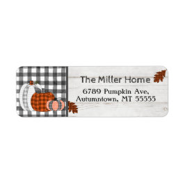 Autumn Halloween Pumpkin Return Address Etiket