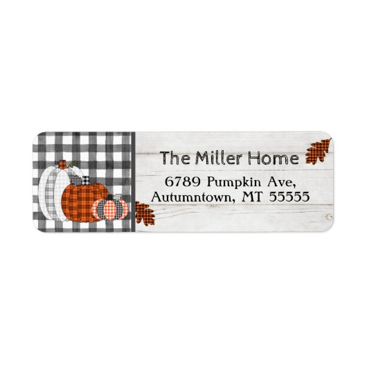 Autumn Halloween Pumpkin Return Address Etiket (Voorkant)