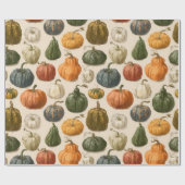 Autumn Halloween Pumpkin Vintage  Cadeaupapier (Vlak)