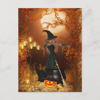 Autumn Halloween Witch Briefkaart