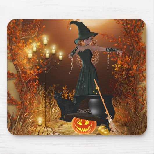 Autumn Halloween Witch Muismat (Voorkant)